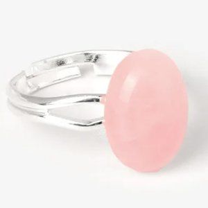 Rose Quartz Natural Stone Ring Adjustable